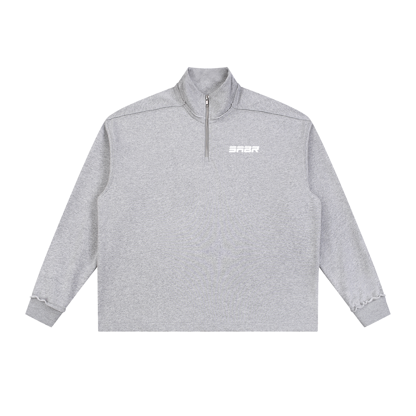 Half-Zip Rolled Edge Fleece Sweatshirt